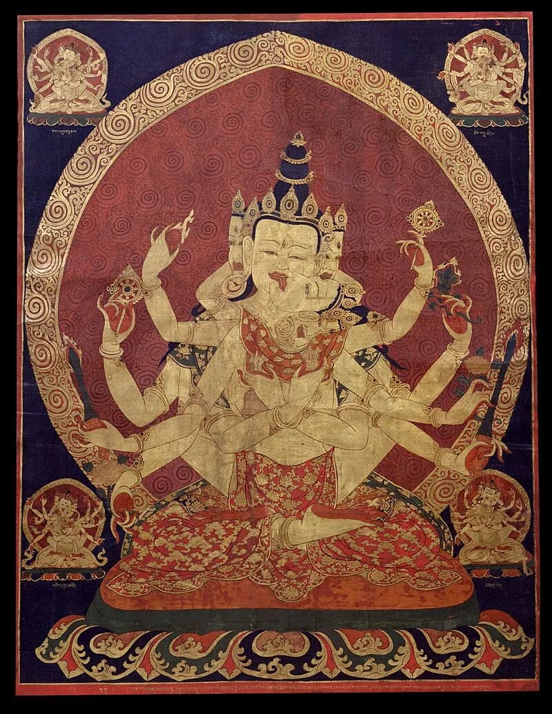 17th century Central Tibetan thangka of Guhyasamaja Akshobhyavajra, Rubin Museum of Art